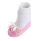 Set 6 calzini neonata a forma di scarpetta con fiocco