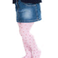 Collant bimba in micro 40 denari con stampa cuore glitter