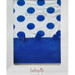 Copertina in cotone a pois con fiori blu