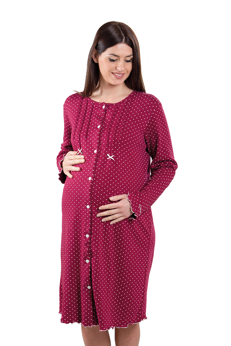 Premamy Pyjama Maternité Avec Nœud - Coton Stretch Doux Pré Et Post-Partum, Confort Ultime Pour Femmes Enceintes