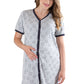 Camicia da notte clinica aperta davanti mezza manica