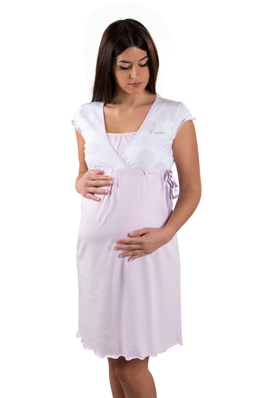 Camicia da notte per gravidanza e allattamento mezza manica