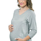 Maglia premaman per allattamento con scollo a "V" manica 3/4