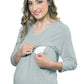 Maglia premaman per allattamento con scollo a "V" manica 3/4