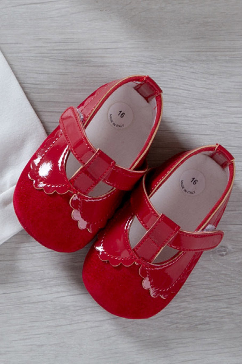 Prima Scarpina in Velluto con Dettaglio Vernice - BabyVip