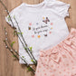 T-shirt neonata a mezza manica  in cotone con stampa